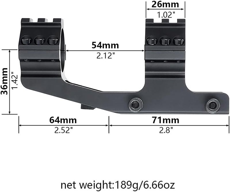 ohhunt Scope Mount 30mm 1 inch QD Quick Release Picatinny Scope Mounts 1.42 inch Center High Black - Image 5